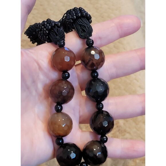 Chunky Boho Polished Multi Facteted  Natural Stone Beaded 20" Necklace - Picture 7 of 7